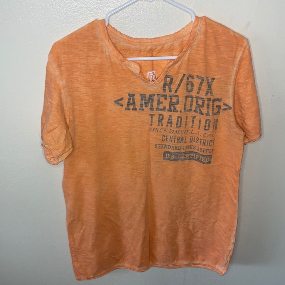Route 66 Orange Shirt Sleeve Shirt
